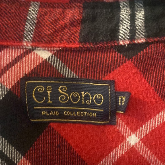 Ci Sono flannel with brown patch elbows size medium - Picture 2 of 5